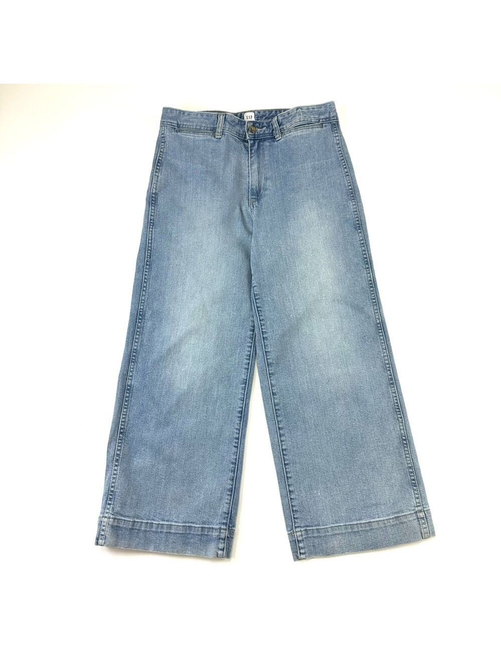 Gap wide leg crop jeans Womens Size 10 high waisted Soft denim Stretch Cotton